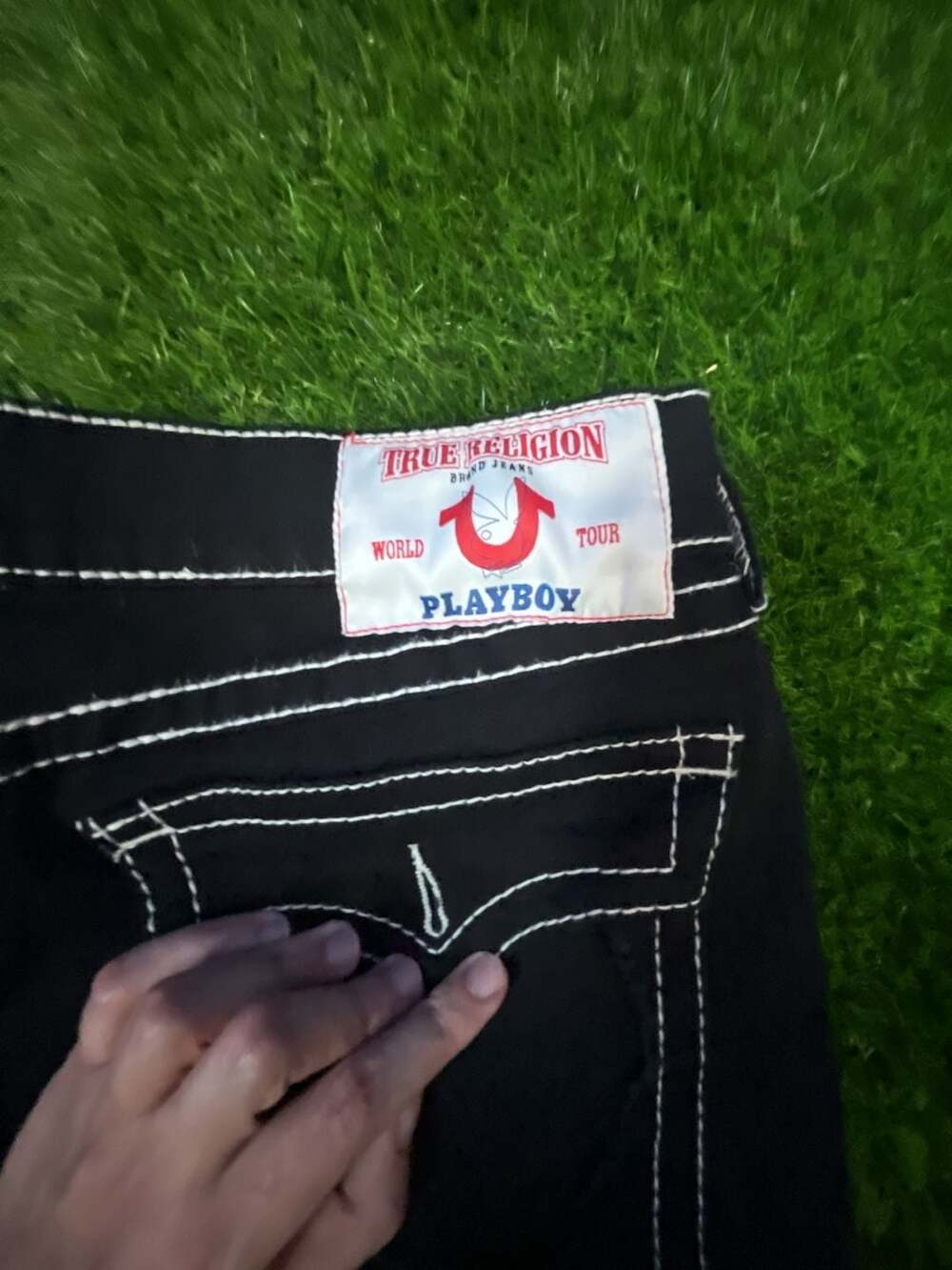 True Religion x Playboy Rocco Relaxed Skinny Jeans Size 32 Black